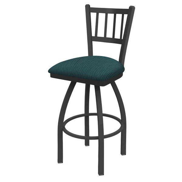 25" Swivel Counter Stool, Pewter Finish, Graph Tidal Seat
